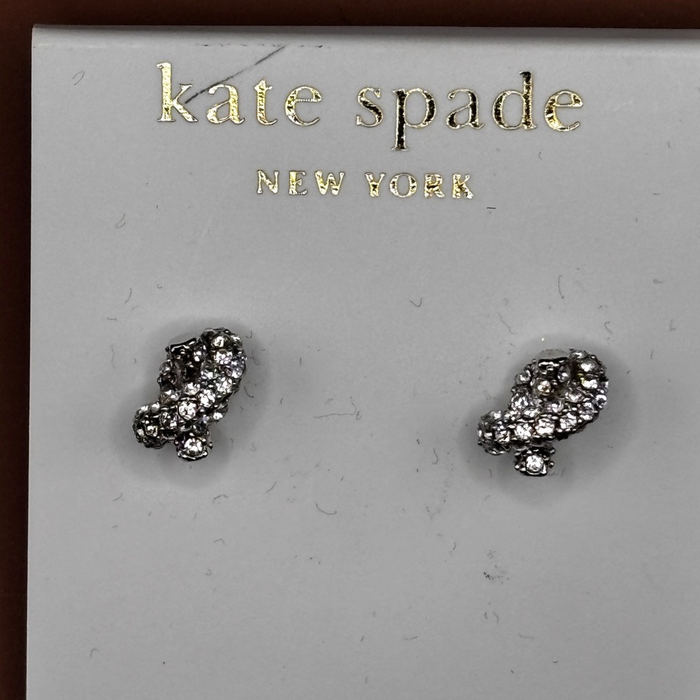 Kate Spade Gold Tone Crystal Stud Earrings